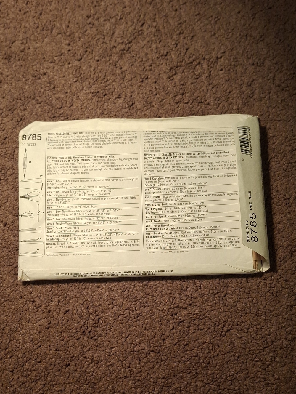 8785 Simplicity Pattern - Picture 2 of 2